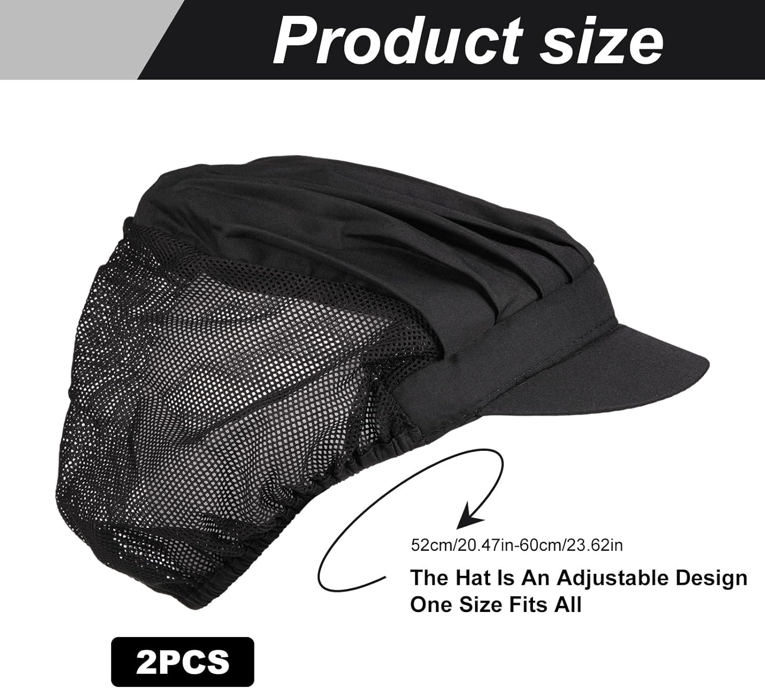 2Pcs Chef Hat Women Adjustable Catering Hats,Kitchen Baker Cooking Chef