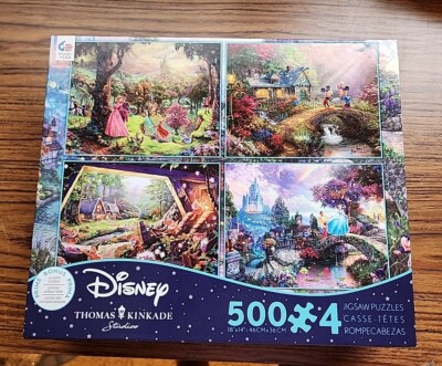 KINKADE 4 500 PC DISNEY PUZZLES! SLEEPING BEAUTY, 7 DWARFS, CINDERELLA, MICKEY