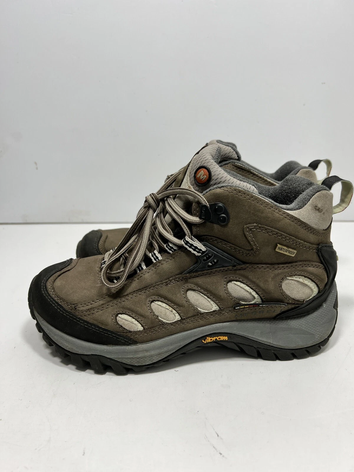 merrell radius mid hiking trail waterproof vibram walnut boots