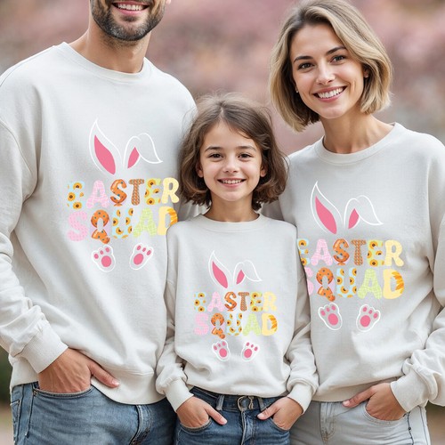 Family Easter Squad Happy Easter Sweatshirt Jumper Holiday Party Matching #ED - Picture 9 of 27