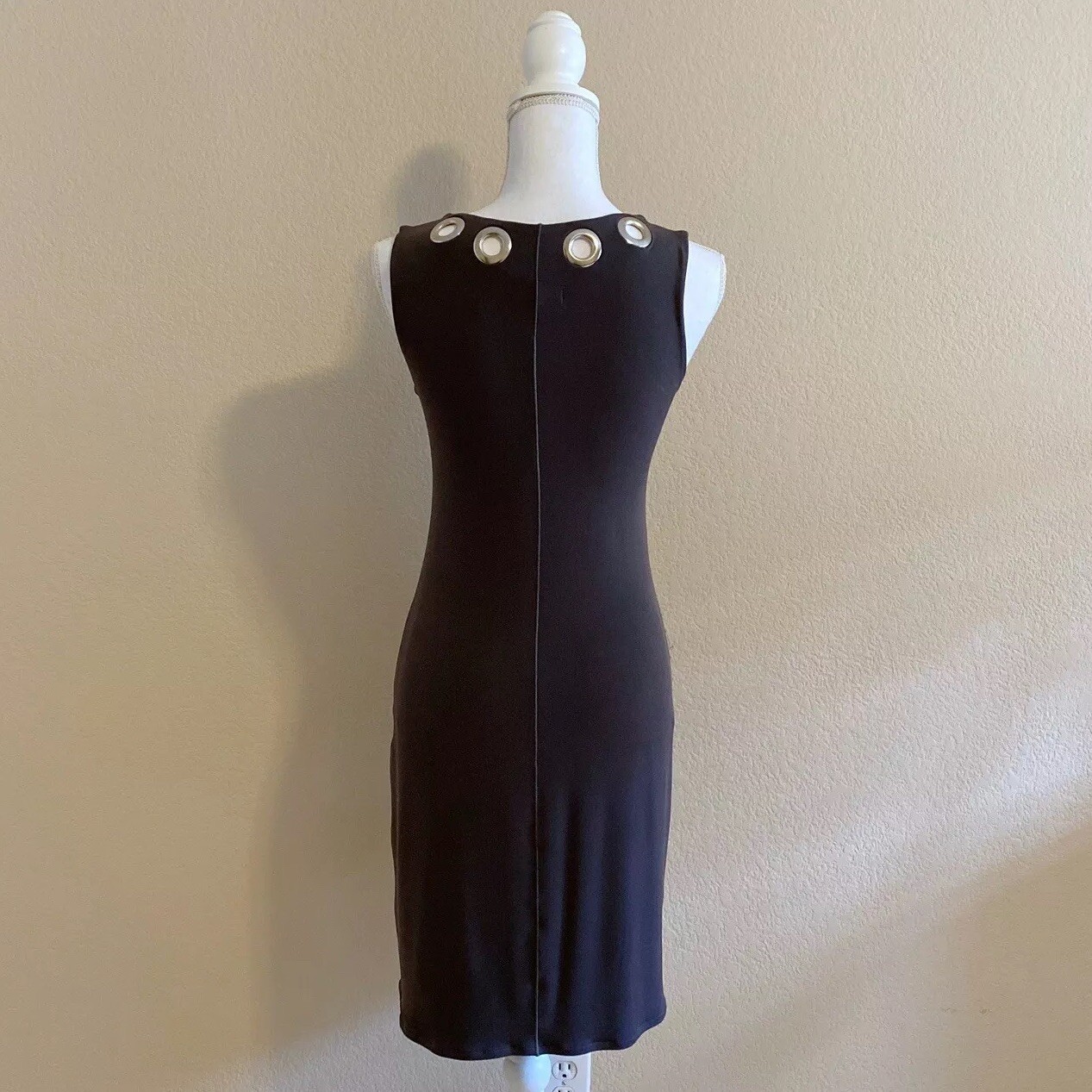 Eva Varro Gray Sleeveless Bateau Grommet Dress Size Small eBay