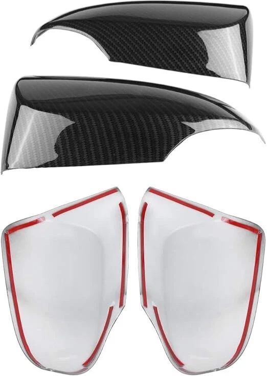 2 X Tapas de cubierta de espejo retrovisor lateral de fibra de carbono para Toyota CHR 2018 Foto 2 de 4