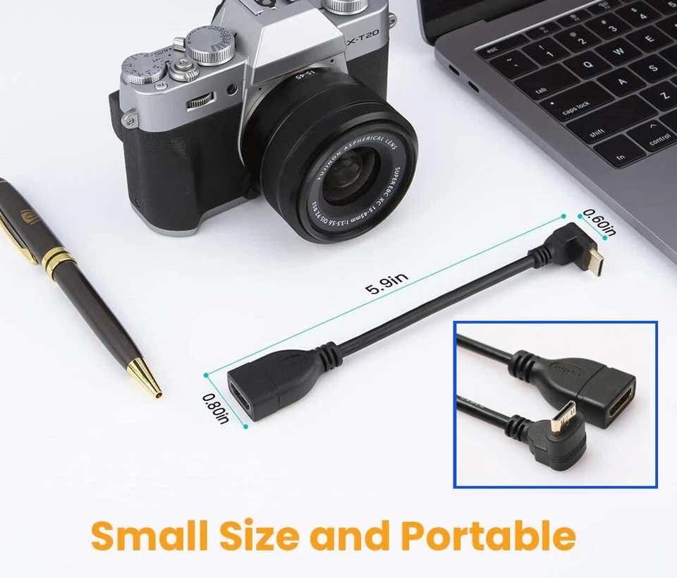 HDMI Female to 90° Degree Mini HDMI Male Adapter Cable Left Right Up Down Angle - Image 4 of 4