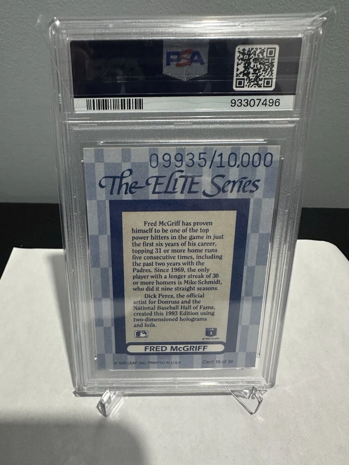 🔥🔥🔥1993 Donruss Elite Series Fred McGriff #19 💎 /10000 PSA 8 NM-MT - Image 2 of 2