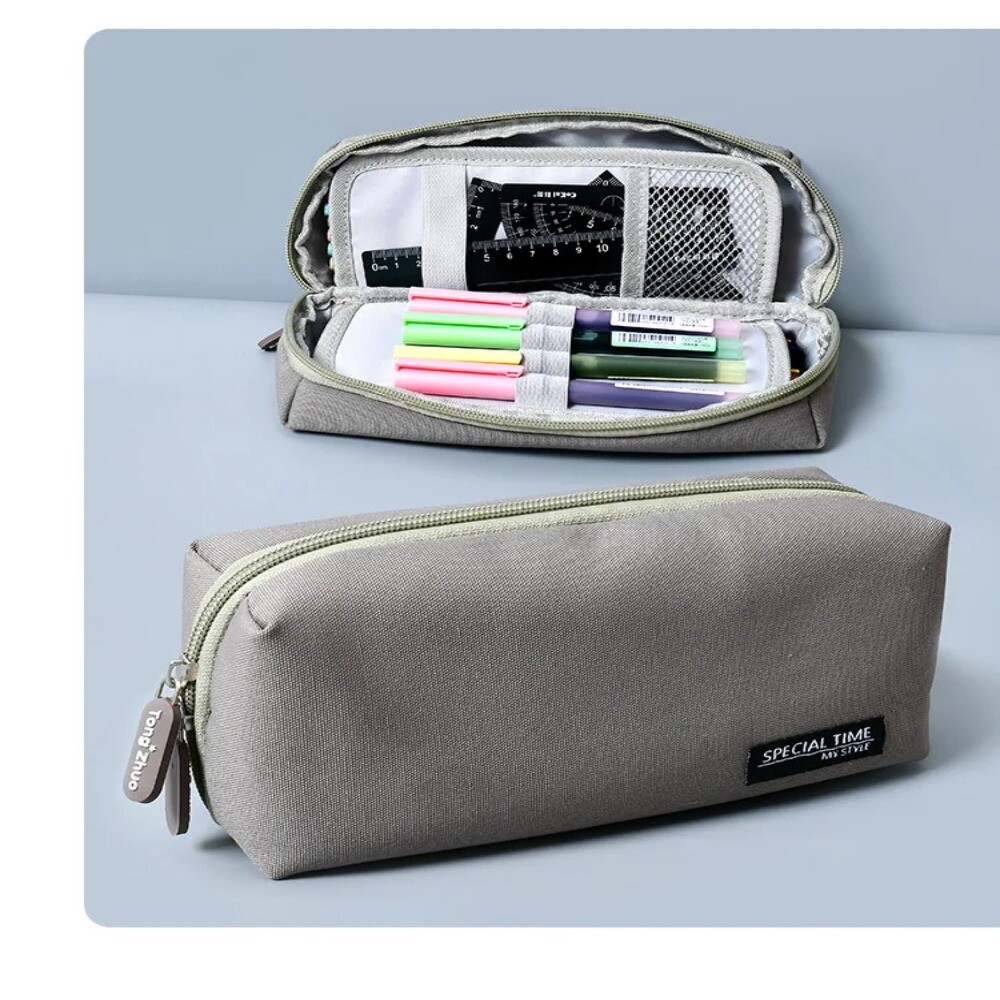 Canvas Canvas Pencil Bag Soft School Stationery Storage Bag eBay