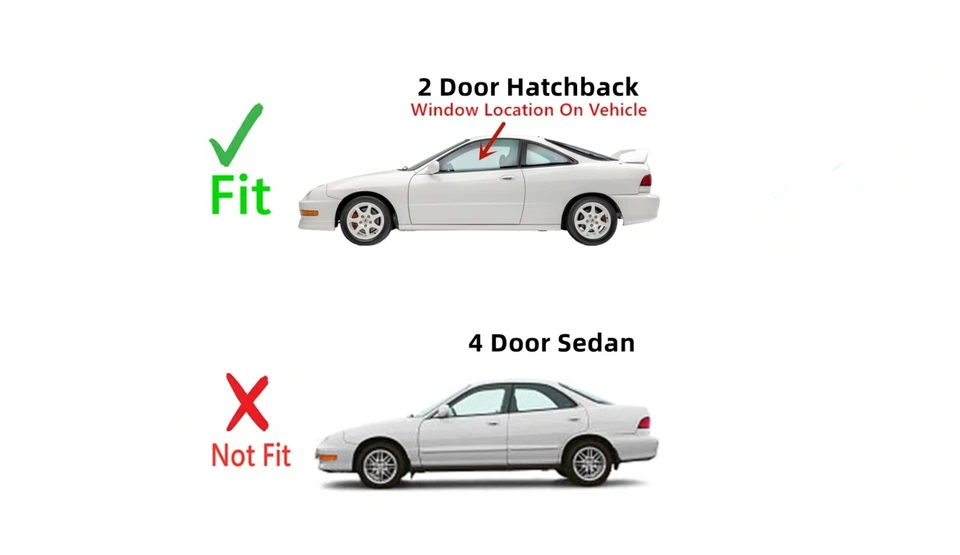 Fits 1994-2001 Acura Integra 2 Door Driver Side Left Door Window Glass Foto 2 de 4