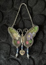 Butterfly Suncatcher with Pressed Colourful Flower Wings Gift Mom LARAINE