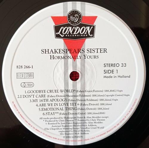 SHAKESPEARS SISTER ** Hormonally Yours ** ORIGINAL 1992 Holland LP - Picture 3 of 4