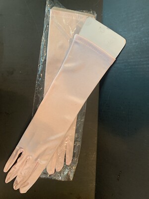 Long Shiny Stretch Light Pink Dress Evening Bridal Prom Gloves New In  Package | eBay