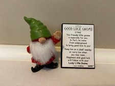 Gnome Stone - Good Luck Gnome Green 2.5" Tall with Poem Card 9 