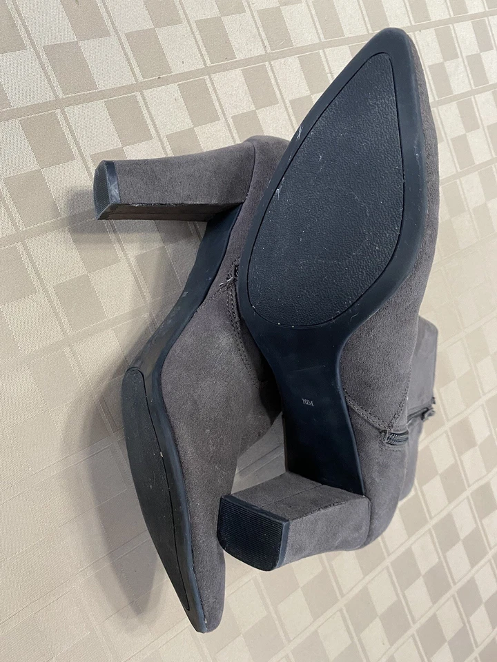 "Botín de tacón alto para mujer AM ANN MARINO Wilma gris plateado 10 M 3,5"" tacón bloque" Foto 3 de 4