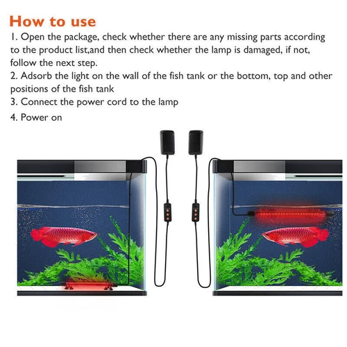 49CM Aquarium Underwater LED Light Fish Tank RGB Submersible Lamp + Remote - Bild 7 von 8