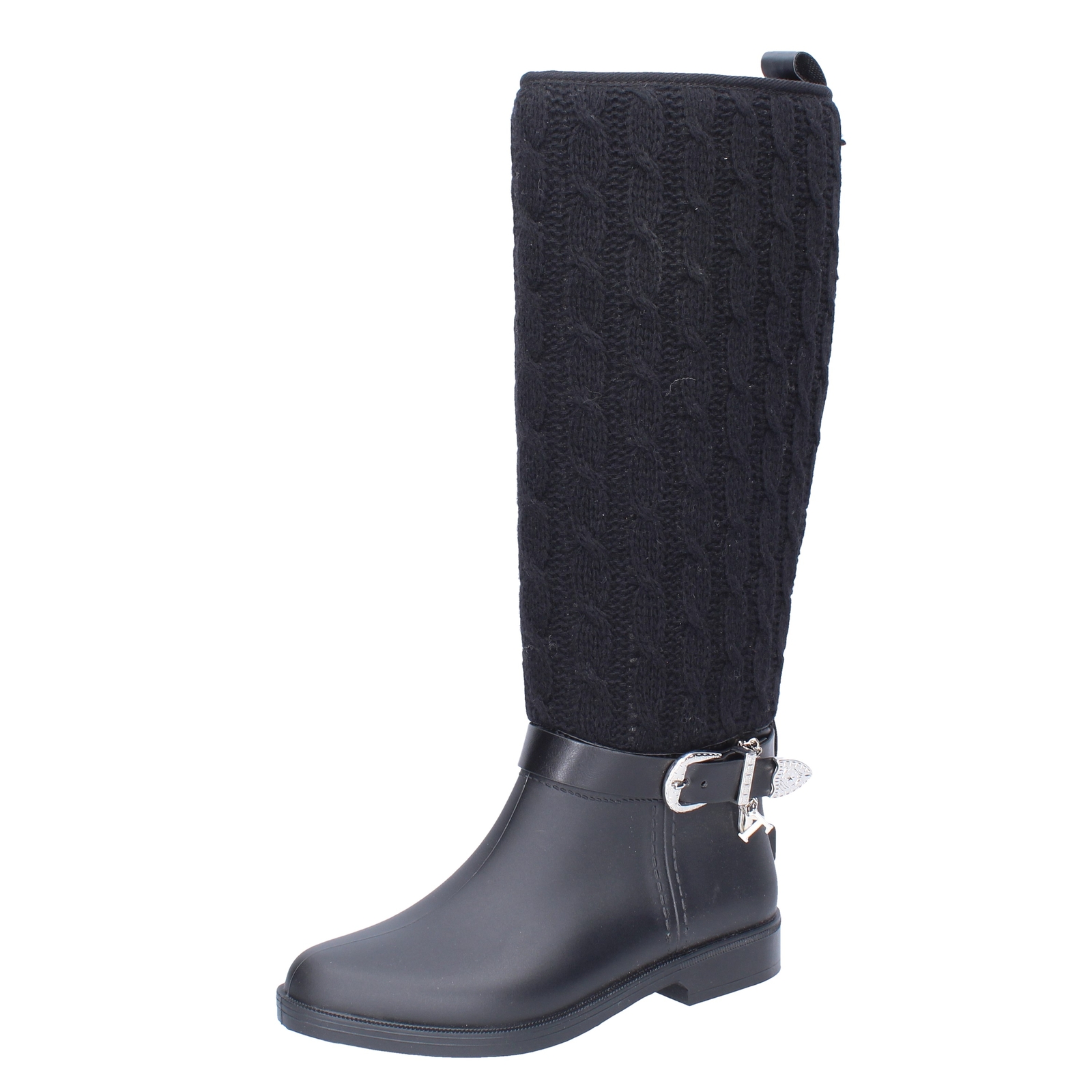 Schuhe Damen TRUSSARDI JEANS Stiefel Schwarz Gummi Textil BG194 10490₽