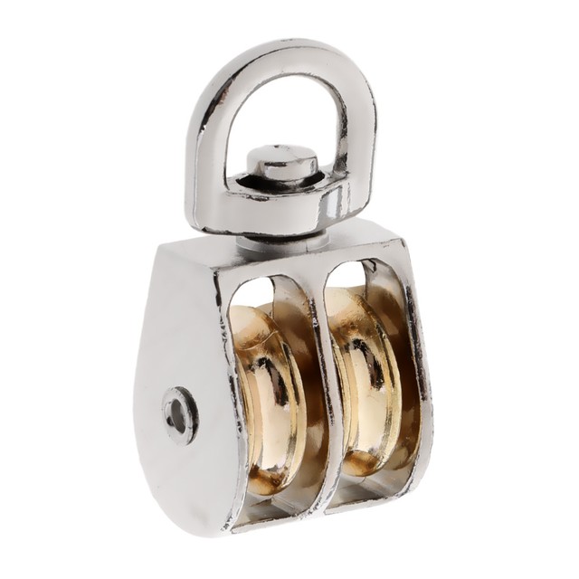 Zinc Alloy Double Wheel Swivel Pulley Block Rigging Lifting Rope Pulley