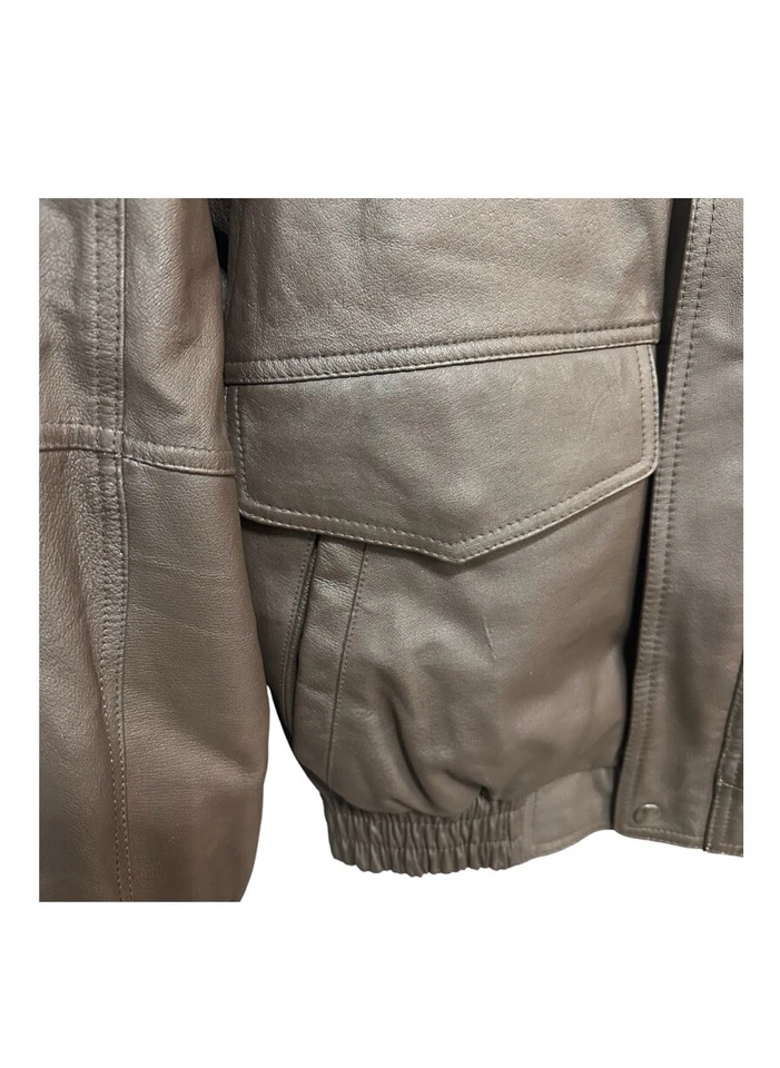 North American Fishing Club Life Member Mens Sz Medium Leather Bomber Jacket - Image 4 of 4