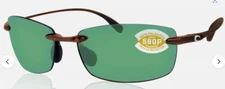 Costa Del Mar Ballast Tortoise Frame Green Mirror 580 Plastic Polarized Lens