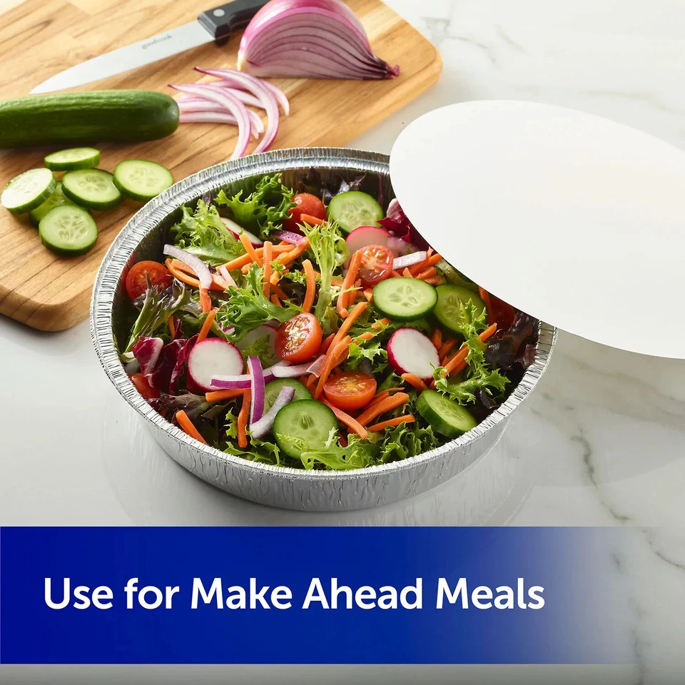 Contenedores redondos para llevar Reynolds de 9" con tapas, 20 ct. Foto 3 de 4