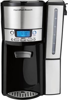 Hamilton Beach One Press Programmable Dispensing Drip Coffee Maker Black Silver