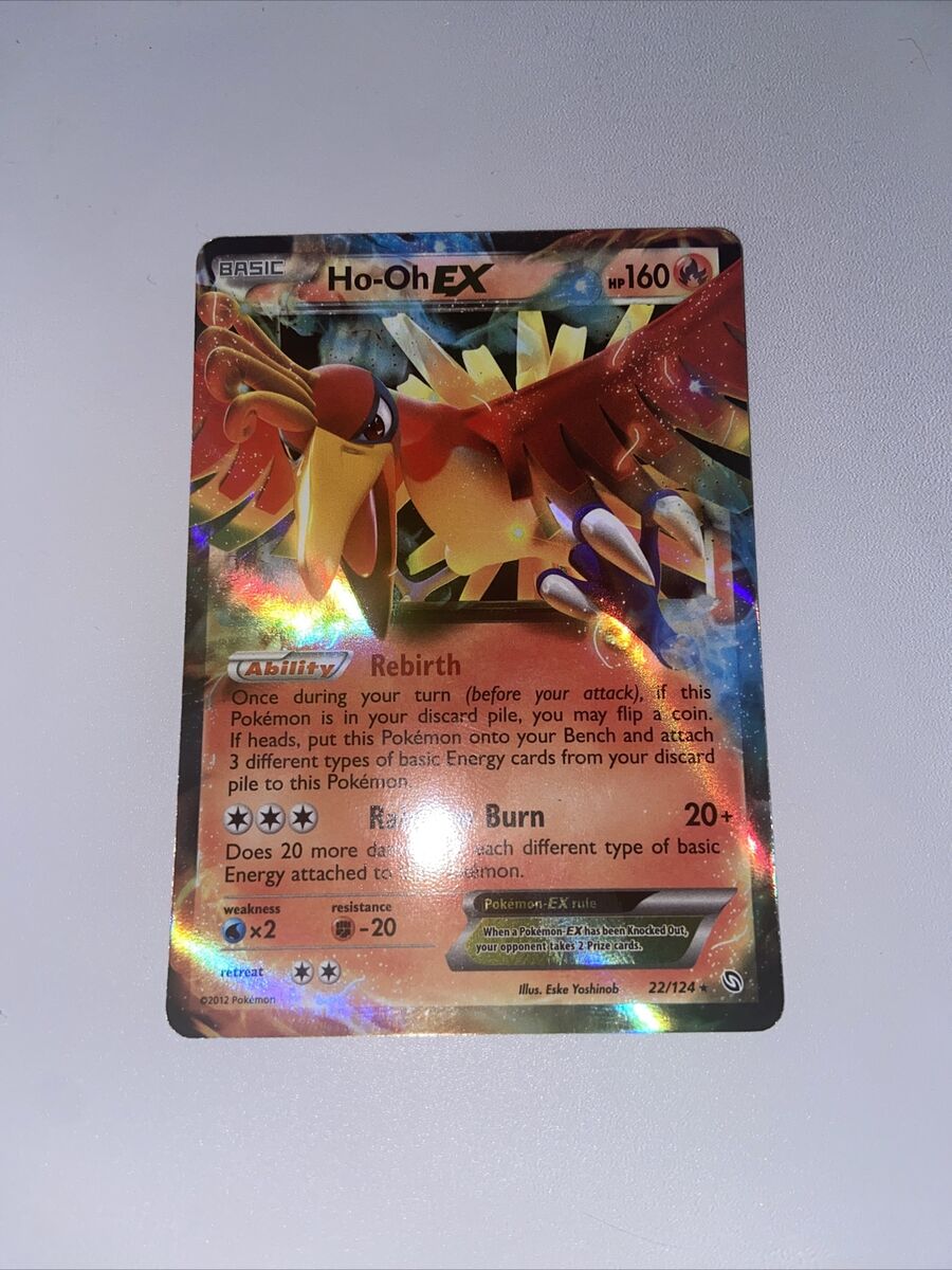 Pokémon TCG Ho-Oh-EX Dragons Exalted 22/124 Holo Holo Rare EX Legendary  Bird