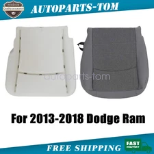 For 2013-2018 Dodge Ram 1500 Front Driver Bottom Fabric Seat Cover Gray & Foam