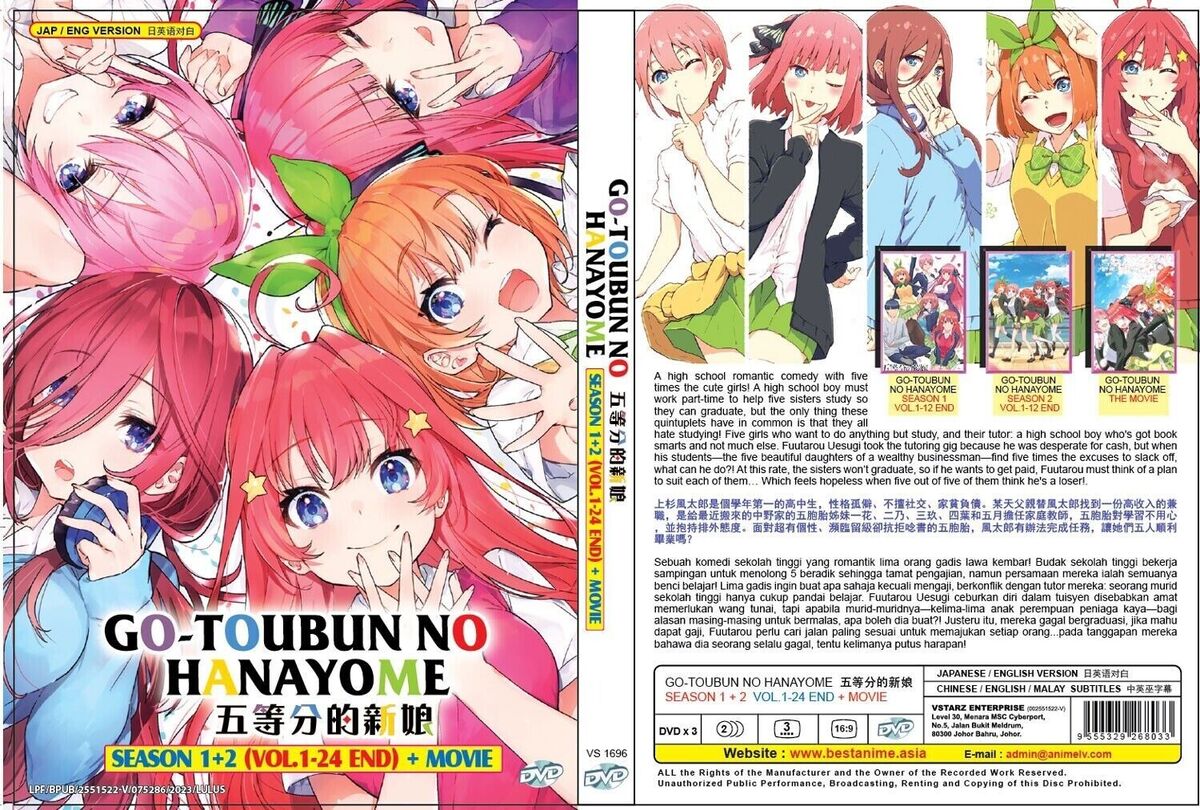 Gotoubun no Hanayome episódio especial chega em setembro - Anime