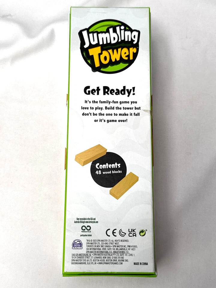 Jumbling Tower Game by Spin Master – Real Wood Blocks – Open Box, Unused - Image 3 of 4