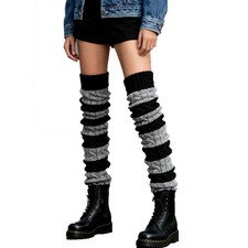Women Cable Knit Over The Knee High Boot Winter Leg Warmers 27.5 Inch