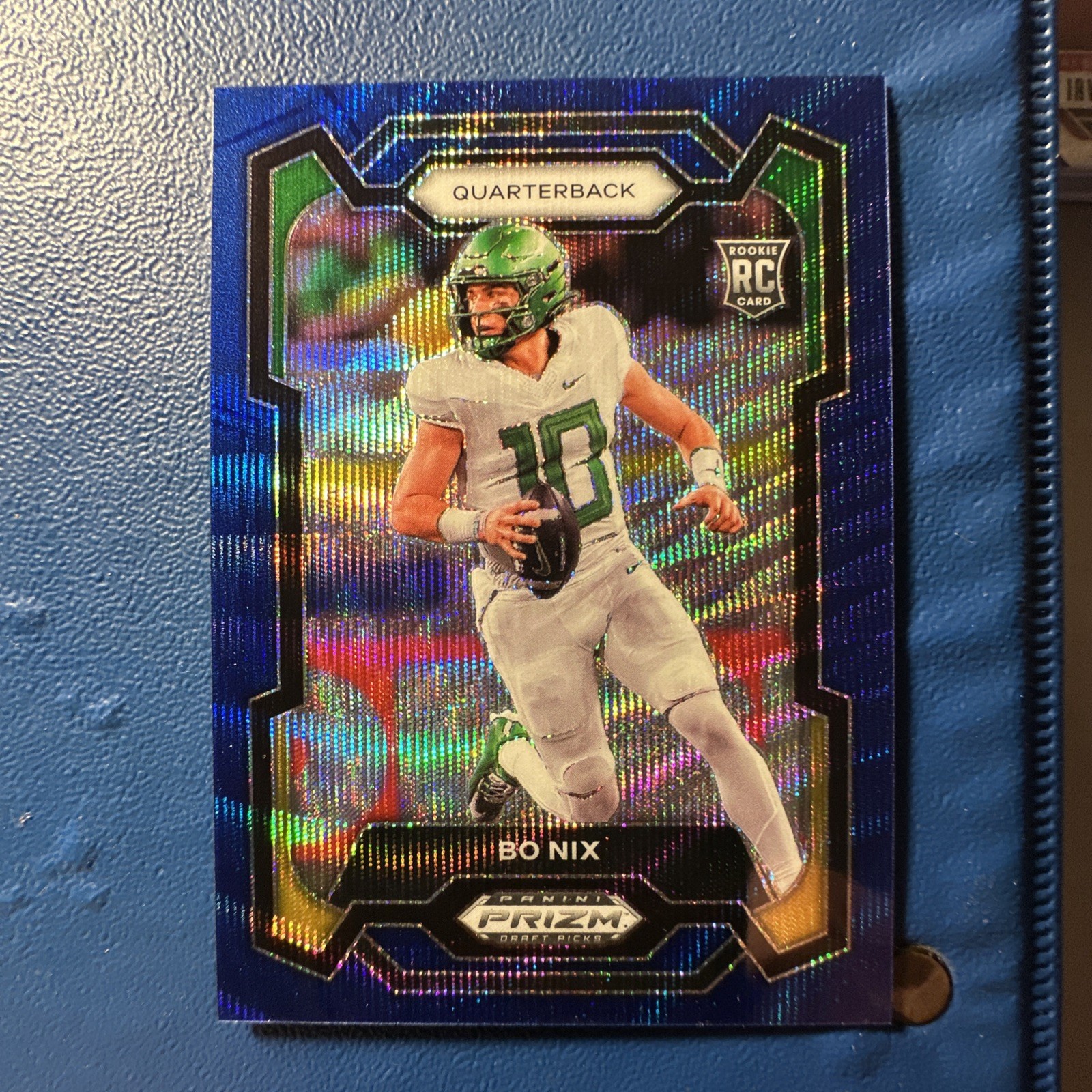 2024 Panini Prizm Draft Picks - Blue Wave Prizm #105 Bo Nix /249 (RC)