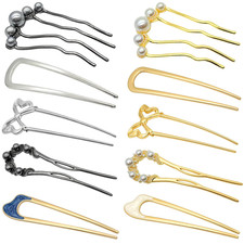 10 PCS French Hair Pins for Women, Decorative French Twist Hair Pins U-Shaped Me