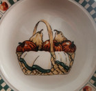 Welcome Home Dessert Bead Plates (pair) 6 1/2" Gibson Stoneware White Blue Red ! — photo 2