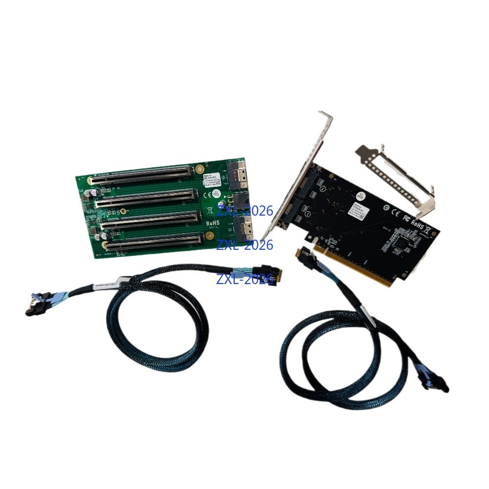 External SFF-8654 SlimSAS To 4 Port PCIe X4 X4 PCIe 4.0 Slot
