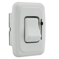 RecPro RV 12V DC Toggle Style Light Switch with High-Side Dimmer White 
