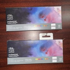 WINSOR  NEWTON PROFESSIONAL WATERCOLOUR 12 PC TUBE TRAVEL TIN SETS BOTH NEW  