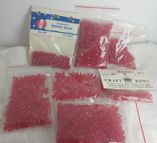 Vtg Lot NOS - RED - Tri Beads, Propeller Beads, Rondel Beads