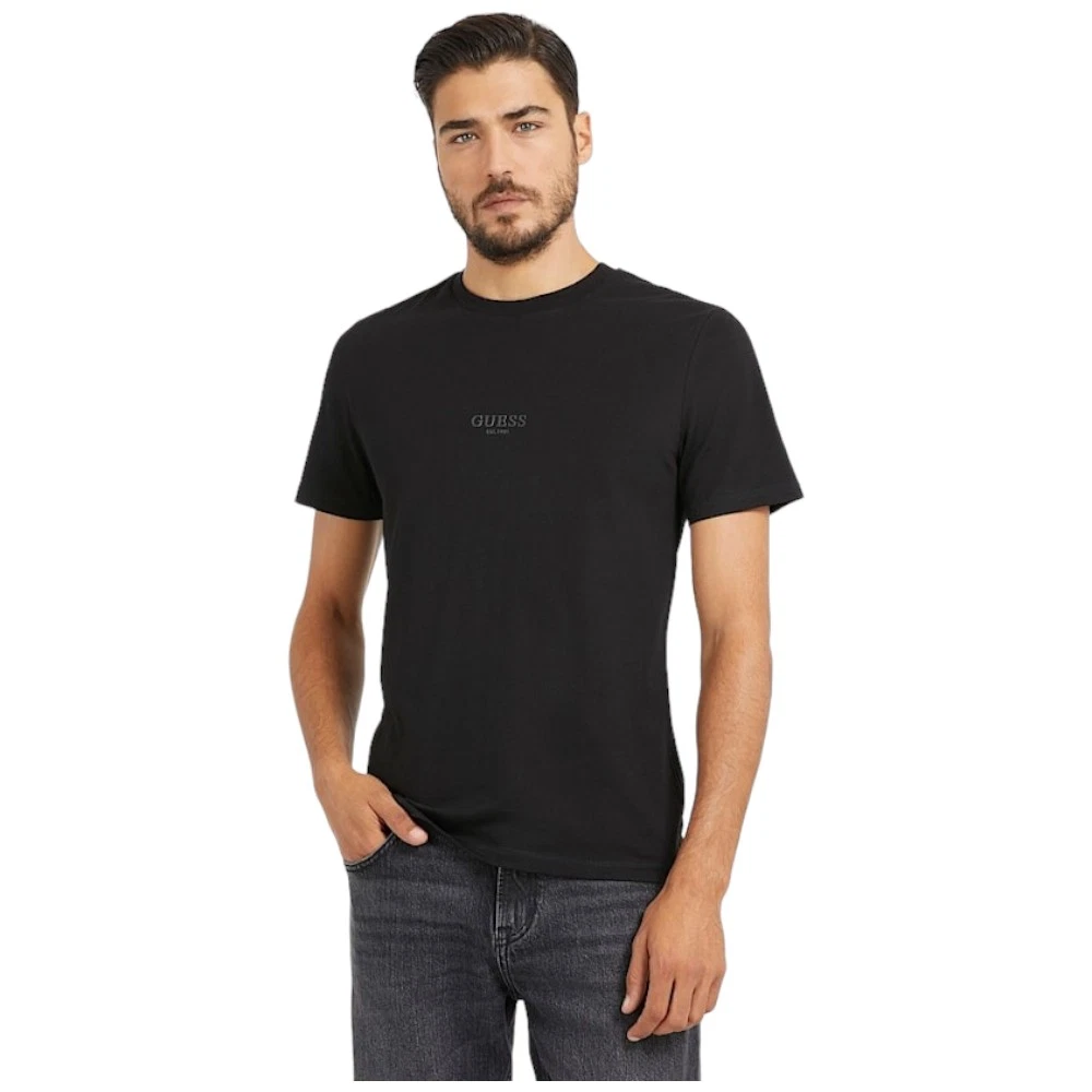Guess T-Shirt Uomo M92I42-J1300 Grigio: Super Slim, Girocollo, In Cotone E Viscosa