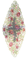 Embroidery Tablecloth Spring Rose Table Runner Topper Cut Out 32" X 13"