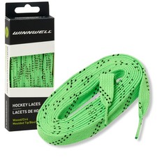 Waxed Hockey Skate Laces for Ice and Roller Skates 72" Lime Green/Black