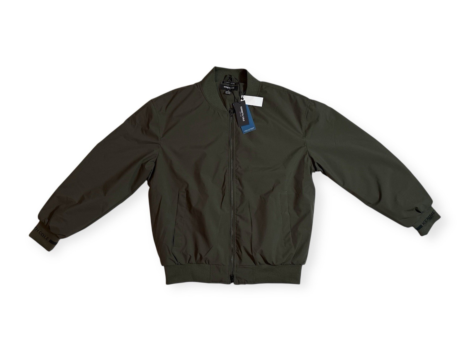 Kenneth Cole New York Olive Green Bomber Jacket Mens Size M 