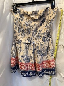 Jessica Simpson Blue Floral Romper Small Boho Summer Strapless