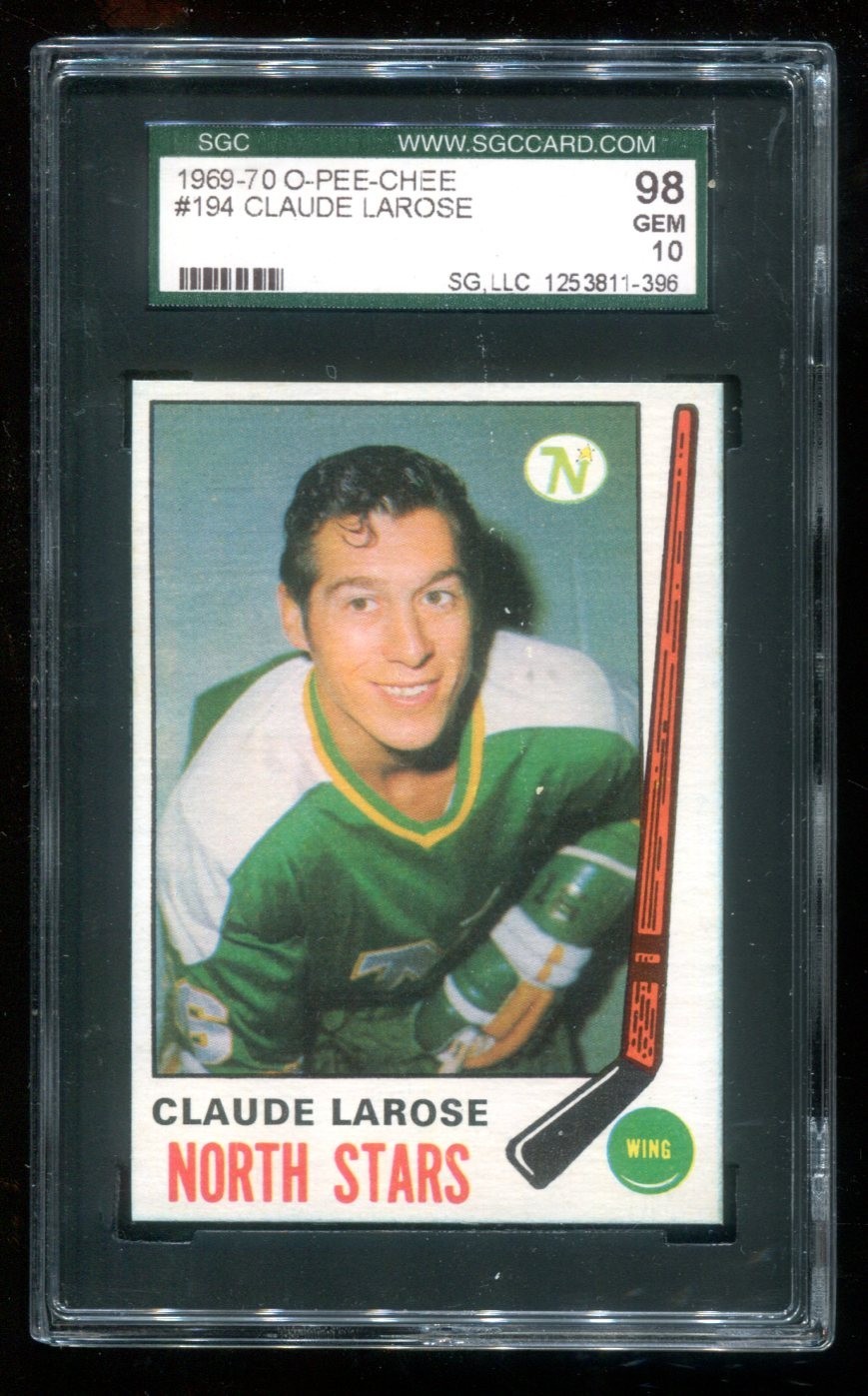 1969 O-Pee-Chee #194 Claude Larose SGC 10 Gem Mint North Stars~(PL)