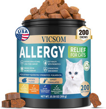 200 Natural Cat Allergy Relief Chews, Cat Itchy Skin Allergy Relief  Immune Sup