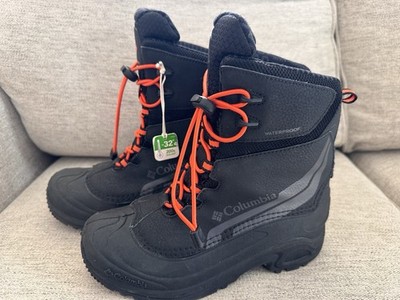 Columbia Boots Boys Size 6 Bugaboot Plus IV Omni-Heat Black Waterproof WORN ONCE
