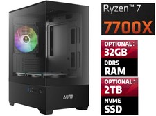 AMD Ryzen 7 7700X 8-CORE, 32GB DDR5, 2TB NVMe SSD, W11,WiFi,RTX Ready Gaming PC