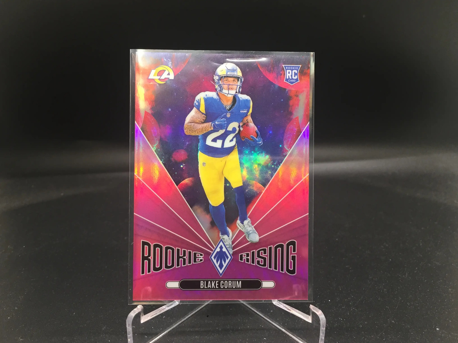 Blake Corum 2024 Phoenix Rookie Rising Pink RR-BCM /80 Michigan Rams RC