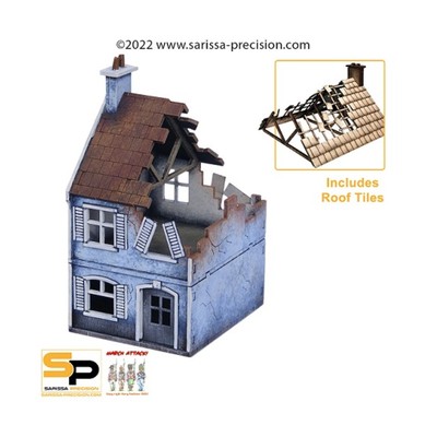 Sarissa Precision Terrain 28mm Destroyed Terrace House Pack SW (New)