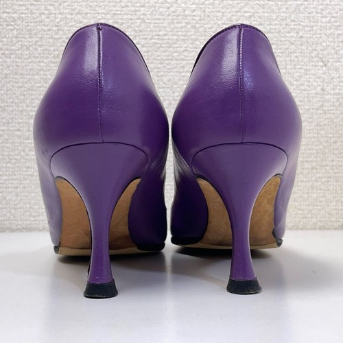 Zapatos de salón MANOLO BLAHNIK punta punta cuero púrpura UE 36,5 F/S - Imagen 14 de 24
