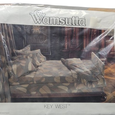 Vintage Wamsutta Key West King Flat Sheet 180 TC Percale Made in USA Bedding