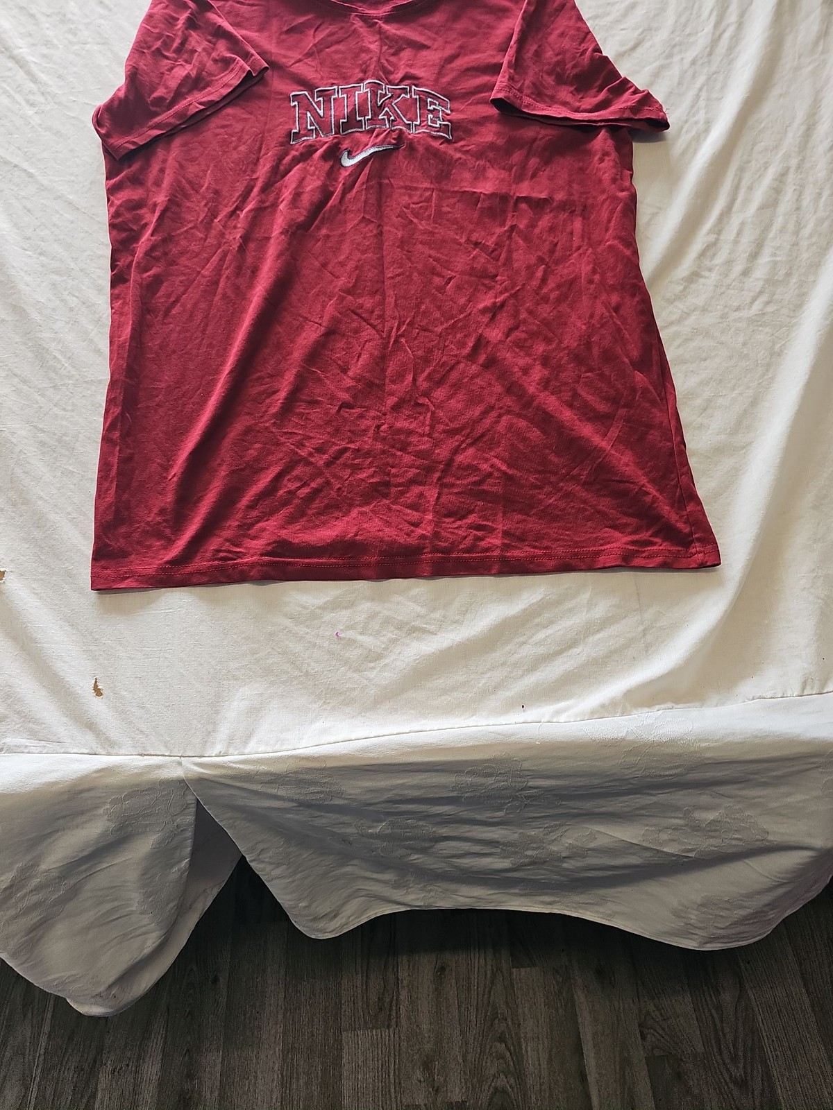 Vintage Nike Embroidered Spellout T-Shirt 3XL Maroon I611 image 6