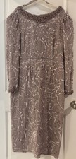 Mac Duggal Pink Long Sleeve Sequin Embellished Cocktail Dress Size 16