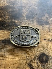 Vintage Fishing Belt Buckle Bass Anglers Gold Tone